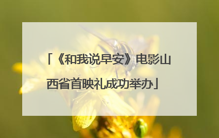 《和我说早安》电影山西省首映礼成功举办