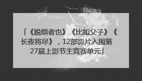 《脱缰者也》《比如父子》《长夜将尽》，12部影片入围第27届上影节主竞赛单元