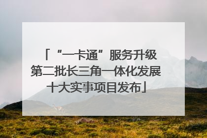 “一卡通”服务升级 第二批长三角一体化发展十大实事项目发布
