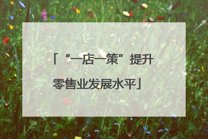 “一店一策”提升零售业发展水平