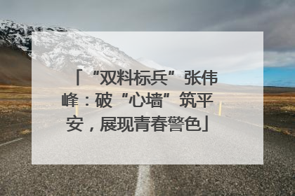 “双料标兵”张伟峰：破“心墙”筑平安，展现青春警色