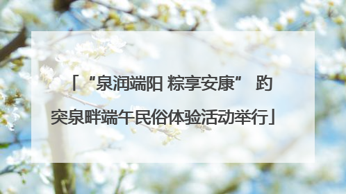 “泉润端阳 粽享安康” 趵突泉畔端午民俗体验活动举行
