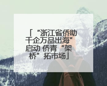 “浙江省侨助千企万品出海”启动 侨青“架桥”拓市场
