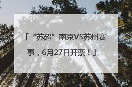 “苏超”南京VS苏州赛事，6月27日开票！