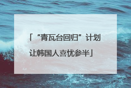 “青瓦台回归”计划让韩国人喜忧参半