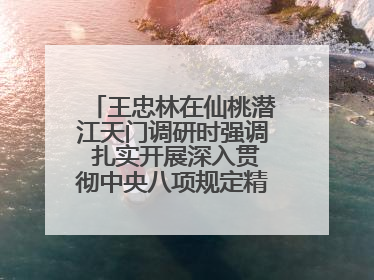 王忠林在仙桃潜江天门调研时强调 扎实开展深入贯彻中央八项规定精神学习教育 以作风建设新成效加快推动高质量发展