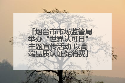 烟台市市场监管局举办“世界认可日”主题宣传活动 以高端品质认证促消费