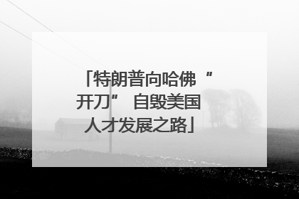 特朗普向哈佛“开刀” 自毁美国人才发展之路