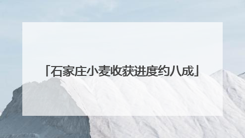 石家庄小麦收获进度约八成