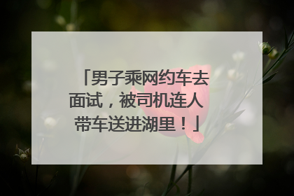 男子乘网约车去面试，被司机连人带车送进湖里！