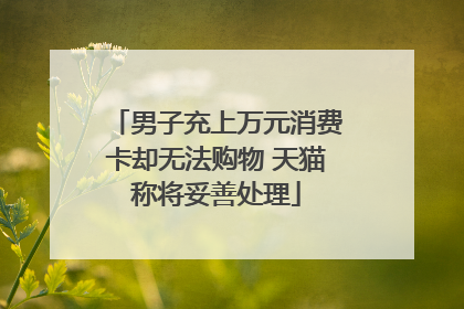 男子充上万元消费卡却无法购物 天猫称将妥善处理