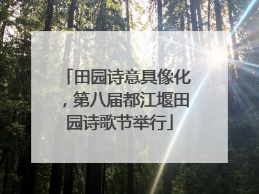 田园诗意具像化，第八届都江堰田园诗歌节举行