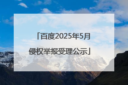 百度2025年5月侵权举报受理公示