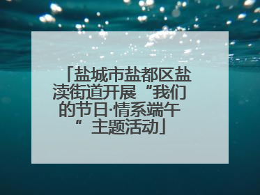 盐城市盐都区盐渎街道开展“我们的节日·情系端午”主题活动