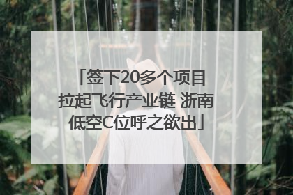 签下20多个项目 拉起飞行产业链 浙南低空C位呼之欲出