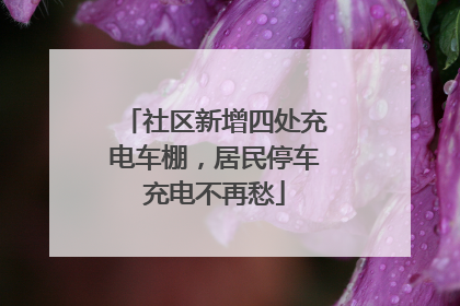 社区新增四处充电车棚，居民停车充电不再愁