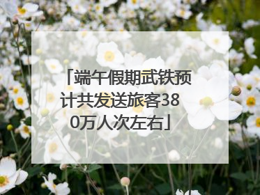 端午假期武铁预计共发送旅客380万人次左右