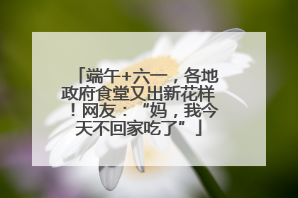 端午+六一，各地政府食堂又出新花样！网友：“妈，我今天不回家吃了”