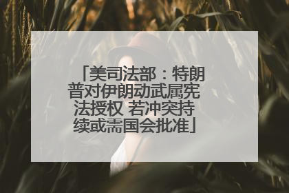 美司法部：特朗普对伊朗动武属宪法授权 若冲突持续或需国会批准