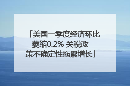 美国一季度经济环比萎缩0.2% 关税政策不确定性拖累增长