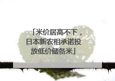 米价居高不下，日本新农相承诺投放低价储备米