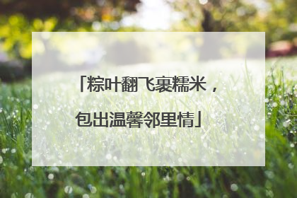 粽叶翻飞裹糯米，包出温馨邻里情
