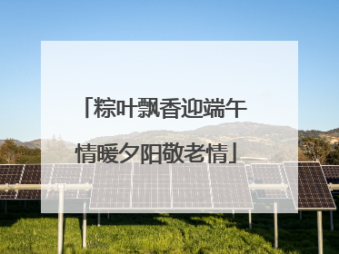 粽叶飘香迎端午 情暖夕阳敬老情