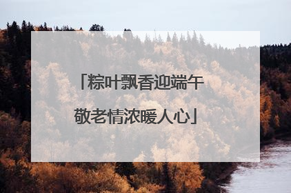 粽叶飘香迎端午 敬老情浓暖人心