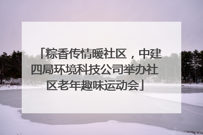 粽香传情暖社区，中建四局环境科技公司举办社区老年趣味运动会