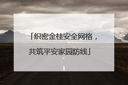 织密金桂安全网格，共筑平安家园防线