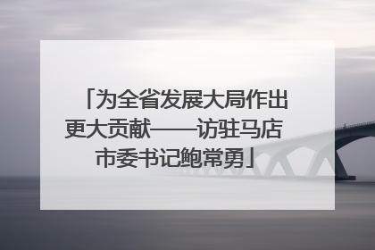 为全省发展大局作出更大贡献——访驻马店市委书记鲍常勇