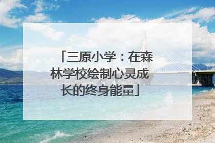 三原小学：在森林学校绘制心灵成长的终身能量