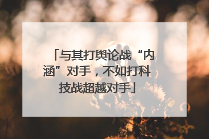 与其打舆论战“内涵”对手，不如打科技战超越对手
