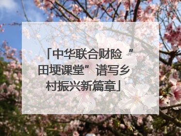 中华联合财险“田埂课堂”谱写乡村振兴新篇章