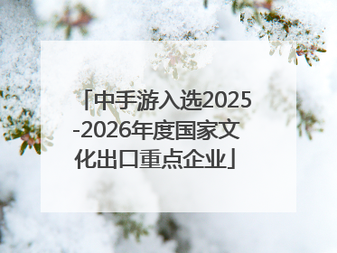 中手游入选2025-2026年度国家文化出口重点企业