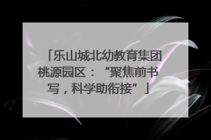 乐山城北幼教育集团桃源园区：“聚焦前书写，科学助衔接”