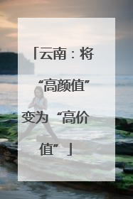 云南：将“高颜值”变为“高价值”