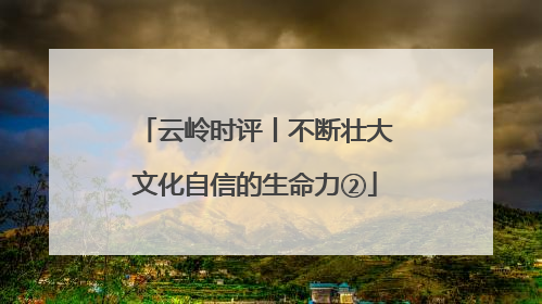 云岭时评丨不断壮大文化自信的生命力②