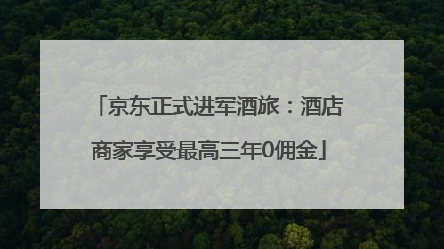 京东正式进军酒旅：酒店商家享受最高三年0佣金