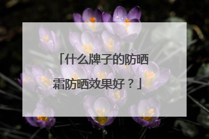 什么牌子的防晒霜防晒效果好？