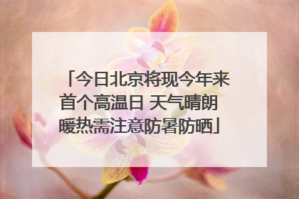 今日北京将现今年来首个高温日 天气晴朗暖热需注意防暑防晒