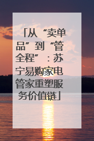 从“卖单品”到“管全程”：苏宁易购家电管家重塑服务价值链