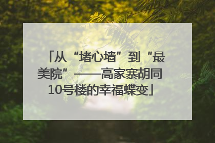 从“堵心墙”到“最美院”——高家寨胡同10号楼的幸福蝶变