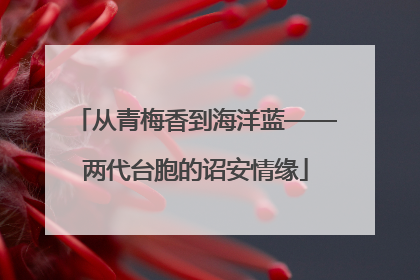 从青梅香到海洋蓝——两代台胞的诏安情缘