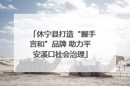 休宁县打造“握手言和”品牌 助力平安溪口社会治理