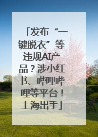 发布“一键脱衣”等违规AI产品？涉小红书、哔哩哔哩等平台！上海出手