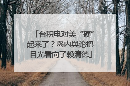 台积电对美“硬”起来了？岛内舆论把目光看向了赖清德