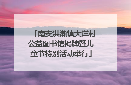 南安洪濑镇大洋村公益图书馆揭牌暨儿童节特别活动举行