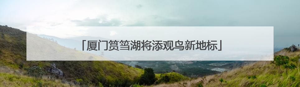 厦门筼筜湖将添观鸟新地标