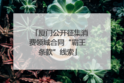 厦门公开征集消费领域合同“霸王条款”线索